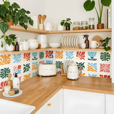 Virelle Floral PVC Peel and Stick Backsplash Tiles - product image 4