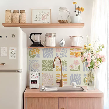 Virelle Pastel Floral PVC Peel and Stick Backsplash Tiles - product image 2
