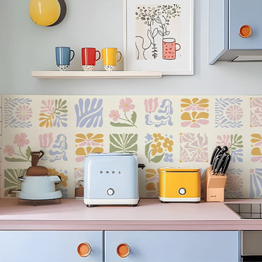 Virelle Pastel Floral PVC Peel and Stick Backsplash Tiles - product image 4